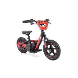 Bicicletă electrică de echilibru pentru copii TRYBIKE RTX3 24V (12"), roșu, baterie litiu, motor 100W, frână disc, Scaun reglabil din PU moale