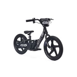 Bicicletă electrică pentru copii RIRIBIKE RTX6 24V (16"), negru, baterie litiu, motor 250W, frână disc, Scaun reglabil din PU moale