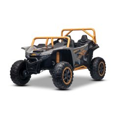 ATV electric Arctic CAT XXL 4x4 24V, gri, cu două locuri, roți EVA moi, motoare puternice, baterie litiu, player MP3 cu Bluetooth, ax spate cu arcuri, scaune din piele artificială, licență originală