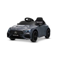 Mașinuță electrică de jucărie Mercedes CLE 12V cu tracțiune spate, gri, scaun individual, baterie litiu, lumini LED, scaun lat, telecomandă 2.4 GHz, player MP3 cu intrare USB/AUX și conexiune Bluetooth, licență ORIGINALĂ