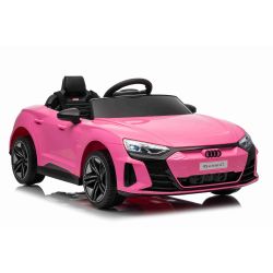 Maşinuţa electrica copii Audi RS E-tron GT 12V, roz, scaun lat, telecomandă 2.4 GHz, intrare USB / AUX, Bluetooth, suspensie, baterie litiu, lumini LED, motor 2 x 25W, licență ORIGINALĂ
