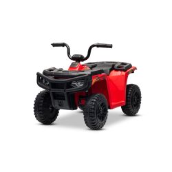 QUAD electric Arctic Cat 12V cu tracțiune spate, roșu, lumini LED, baterie litiu, motor 2 x 25W, licență originală