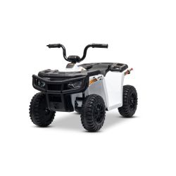 QUAD electric Arctic Cat 12V cu tracțiune spate, alb, lumini LED, baterie litiu, motor 2 x 25W, licență originală