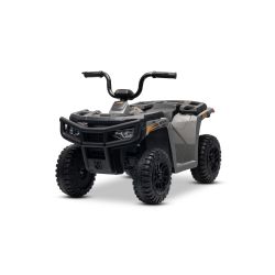 QUAD electric Arctic Cat 12V cu tracțiune spate, gri, lumini LED, baterie litiu, motor 2 x 25W, licență originală