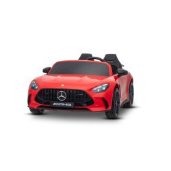 Elektrické autíčko Mercedes GT63 AMG 24V s pohonom 4x4, červené, Dvojmiestne, Nastaviteľné sedadlo šoféra, Mäkké EVA kolesá, 2,4 GHz diaľkové ovládanie, USB/Bluetooth, 200W motory, Odpruženie, Lítiová batéria, LED svetlá vpredu aj vzadu, ORIGINÁL licencia