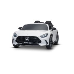 Elektrické autíčko Mercedes GT63 AMG 24V s pohonom 4x4, biele, Dvojmiestne, Nastaviteľné sedadlo šoféra, Mäkké EVA kolesá, 2,4 GHz diaľkové ovládanie, USB/Bluetooth, 200W motory, Odpruženie, Lítiová batéria, LED svetlá vpredu aj vzadu, ORIGINÁL licencia