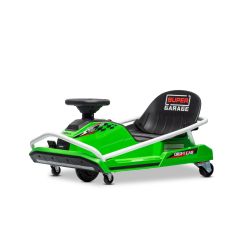 Kart Drifting Beneo Motors 24V, verde, motor fără perii de 300W, baterie litiu, mod Drift cu viteză de 14 km/h, construcție din fier masiv, centură de siguranță, scaun sport, volan multifuncțional
