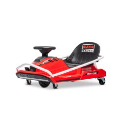 Kart Drifting Beneo Motors 24V, roșu, motor fără perii de 300W, baterie litiu, mod Drift cu viteză de 14 km/h, construcție din fier masiv, centură de siguranță, scaun sport, volan multifuncțional