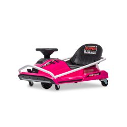 Kart Drifting Beneo Motors 24V, roz, motor fără perii de 300W, baterie litiu, mod Drift cu viteză de 14 km/h, construcție din fier masiv, centură de siguranță, scaun sport, volan multifuncțional