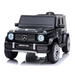 Mașinuță electrică Mercedes G63 12V, negru, scaun individual, suspensii față/spate, baterie litiu, telecomandă 2.4 GHz, 2XMOTOR, USB, Bluetooth, licență ORIGINALĂ