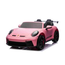 Mașină electrică copii Porsche 911 24V cu tracțiune 4x4, roz, scaun cu două locuri, telecomandă 2.4 GHz, intrare USB/AUX, motoare 200W, suspensie, baterie litiu, lumini LED față și spate, licență ORIGINALĂ
