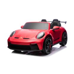 Mașină electrică copii Porsche 911 GT3 24V cu tracțiune 4x4, roșu, scaun cu două locuri, telecomandă 2.4 GHz, intrare USB/AUX, motoare 200W, suspensie, baterie litiu, lumini LED față și spate, licență ORIGINALĂ