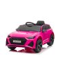 Mașină electrică Audi RS6, 12V, scaun piele, telecomandă 2.4GHz, comutator funcție telecomandă/ pedală, intrare USB, lumini LED, baterie 12V, roți moi EVA, 2 X MOTOR, roz, licență ORIGINALĂ