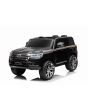 Mașină electrică de jucărie Toyota Landcruiser 12V, neagră, scaun din piele, telecomandă 2,4 GHz, intrare USB / AUX, suspensie, baterie 12 V, roți moi EVA, MOTOR 2 X 35 W, licență ORIGINALĂ