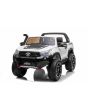 Mașină electrică de jucărie Toyota Hilux 4X4, albă, baterie 2 x 12V / 10 Ah, roți EVA, suspensie de calitate, lumini LED, scaun tapițat, 2.4 GHz DO, cheie, unitate 4X4, dublu, USB, card SD, licență Bluetooth ORGINAL