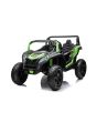 Mașină electrică copii UTV XXL 24V, verde, cu două locuri, motor de 350 W cu diferențial, roți gonflabile din cauciuc, osii spate cu arc, frână cu disc, scaun tapițat, volan reglabil, bluetooth, player MP3 cu intrare USB 