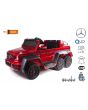 Mașinuță electrică pentru copii Mercedes-Benz G63 6X6 Truck, Roșu, Ecran LCD, 6 roți, 12V14AH, Baterie portabilă, Scaun din piele, telecomandă 2.4 GHz, 4X motoare, Două pedale