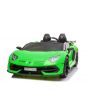 Mașină electrică copii Lamborghini Aventador 12V, două locuri, scaun din plastic, verde, telecomandă de 2,4 GHz, intrare USB / SD, suspensie, ușă cu deschidere verticală, roți EVA moi, 2 X MOTOR, licență ORIGINALĂ