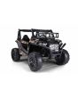Mașină electrică pentru copii UTV 24V, Negru, două locuri, motor 2 x 200 W, Baterie litiu, roți EVA, osii cu arcuri, frână electrică, scaun tapițat, 2.4 GHz DO, două locuri, USB, AUX
