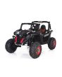 Mașină electrică copii NOUL RSX tip ATV, 2x12 V Neagră-2.4Ghz, 4x Motoare, telecomandă, 2 scaune, cheie pentru pornire, roți ușoare Eva, USB, Card SD