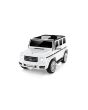 Mașinuță electrică Mercedes G, alb, scaun individual, baterie litiu, telecomandă 2.4 GHz, 2XMOTOR, USB, card SD, licență ORIGINALĂ