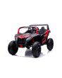 Mașină electrică copii UTV XXL 24V, roșu, cu două locuri, motor de 350 W cu diferențial, roți gonflabile din cauciuc, osii spate cu arc, frână cu disc, scaun tapițat, volan reglabil, bluetooth, player MP3 cu intrare USB 