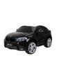 BMW X6 M Mașinuță electrică pentru copii, Neagră, Două Scaune din Piele, 2x 120W, Licență Originală, Cu Baterii, Uși care se deschid,  frână electrică, 2x motoare, Baterie 12V10Ah,  Telecomandă 2.4 Ghz, roți ușoare EVA, pornire Lină