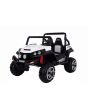 Mașinuță electrică pentru copii RSX tip ATV, Albă- Telecomandă 2.4Ghz, 4x Motoare, 2 scaune din piele, roți ușoare Eva, Radio FM, Bluetooth