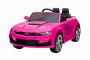 Mașină electrică pentru copii Chevrolet Camaro 12V, roz, telecomandă 2,4 GHz, uși cu deschidere, roți EVA, lumini LED, scaun din piele, 2 X MOTOR, intrare USB/SD, licență ORIGINALĂ
