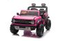 Mașină electrică de jucărie Ford Bronco XL cu tracțiune spate, model cu licență, roz, baterie litiu, șasiu înalt, două locuri, suspensie punte spate, telecomandă 2,4 GHz, player MP3 cu intrare USB, lumini LED