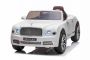 Mașină electrică de jucărie Bentley Mulsanne 12V, alb, Scaun din piele, telecomandă 2,4 GHz, Intrare USB / Aux, Suspensie, baterie 12V / 7Ah, Lumini LED, Roți EVA moi, Motor 2 X 35W, Licență ORIGINALĂ