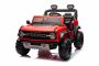 Mașină electrică de jucărie Ford Bronco XL cu tracțiune spate, model cu licență, roșu, baterie litiu, șasiu înalt, două locuri, suspensie punte spate, telecomandă 2,4 GHz, player MP3 cu intrare USB, lumini LED