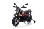 Motocicletă electrică copii APRILIA DORSODURO 900, Licențiată, baterie 12V, roți EVA moi, 2 x 18W Motoare, Suspensie, cadru metalic, furcă metalică, roți auxiliare, negru