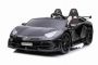 Mașină electrică copii Lamborghini Aventador 12V, două locuri, scaun din plastic, negru, telecomandă de 2,4 GHz, intrare USB / SD, suspensie, ușă cu deschidere verticală, roți EVA moi, 2 X MOTOR, licență ORIGINALĂ