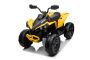 Quad electric Can-am Renegade, galben, cu un singur loc, suspensii față și spate, lumini LED, baterie de 12 V, 2 motoare de 35 W, roți moi EVA, player MP3 cu intrare USB/AUX, licențiat