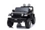 Mașinuță electrică pentru copii JEEP Wrangler, Negru, scaun din piele, Radio cu intrare Bluetooth și USB, unitate 4x4, baterie cu litiu, roți EVA, suspensii spate, telecomandă de 2,4 GHz, comutator funcție telecomandă/ pedală, licențiat