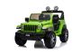 Mașinuță electrică pentru copii JEEP Wrangler, Verde, scaun din piele, Radio cu intrare Bluetooth și USB, unitate 4x4, baterie cu litiu, roți EVA, suspensii spate, telecomandă de 2,4 GHz, comutator funcție telecomandă/ pedală, licențiat