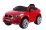 Mașină electrică BMW X6M NOU -roșu, roți EVA, scaun din piele, 12V, 2,4 GHz DO, 2X MOTOARE, USB, card SD, licență ORIGINALĂ