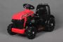 Tractor electric pentru copii FARMER, roșu, tracțiune spate, baterie de 6V, roți din plastic, scaun larg, motor de 20W, unic, comandă volan, lumini LED