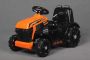 Tractor electric pentru copii FARMER, portocaliu, tracțiune spate, baterie de 6V, roți din plastic, scaun larg, motor de 20W, unic, comandă volan, lumini LED