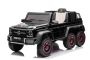 Mașină electrică de jucărie Mercedes-Benz G63 AMG 6X6, 1 loc, negru, 6 roți cu suspensie independentă, Tracțiune 2 x 45W, Baterie 12V10AH, Roți și scaun din plastic, Telecomandă, Model cu Licență