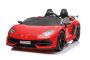 Mașină electrică copii Lamborghini Aventador 12V, două locuri, scaun din plastic, roșu, telecomandă de 2,4 GHz, intrare USB / SD, suspensie, ușă cu deschidere verticală, roți EVA moi, 2 X MOTOR, licență ORIGINALĂ