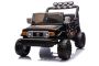Mașinuță electrică de jucărie Toyota FJ Cruiser XXL cu tracțiune 4x4, autorizată (cu două locuri), negru nisip, baterie litiu portabilă, șasiu înalt, două locuri, punte spate cu suspensie, telecomandă 2,4 GHz, player MP3 cu Bluetooth, lumini LED