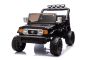 Mașinuță electrică de jucărie Toyota FJ Cruiser XXL cu tracțiune 4x4, autorizată (cu două locuri), negru, baterie litiu portabilă, șasiu înalt, două locuri, punte spate cu suspensie, telecomandă 2,4 GHz, player MP3 cu Bluetooth, lumini LED
