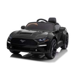 Mașină electrică copii Ford Mustang 24V, negru, roți Drift Smooth, motor 2 x 25.000 RPM, modul Drift la 13 Km / h, baterie 24V, lumini LED, roți EVA față, telecomandă 2,4 GHz, scaun PU moale, licență ORIGINALĂ