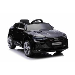 Mașină electrică pentru copii Audi E-tron Sportback 4x4 negru, Scaun din piele sintetică, Telecomandă 2,4 GHz, Roți EVA, Intrare USB / Aux, Bluetooth, Suspensii spate, Baterie 12V / 7Ah, Lumini LED, Roți EVA moale, Motor 4 X 25W, Licență ORIGINALĂ