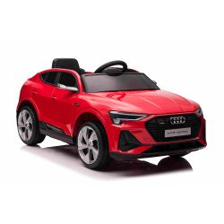 Mașină electrică pentru copii Audi E-tron Sportback 4x4 roșu, Scaun din piele sintetică, Telecomandă 2,4 GHz, Roți EVA, Intrare USB / Aux, Bluetooth, Suspensii spate, Baterie 12V / 7Ah, Lumini LED, Roți EVA moale, Motor 4 X 25W, Licență ORIGINALĂ