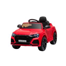 Mașină electrică copii Audi RS Q8, 12V, telecomandă de 2,4 GHz, intrare USB, lumini LED, baterie de 12V, roți EVA moi, MOTOR 2 X 35W, roșu, licență ORIGINALĂ