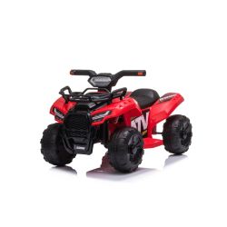 ATV electric copii MINI 6V, roșu, MP3 player cu intrare USB / AUX, motor 1 X 25W, baterie 6V / 4Ah, faruri frontale