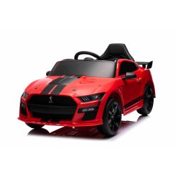 Mașină electrică Ford Shelby Mustang GT 500 Cobra, roșu, telecomandă 2,4 GHz, intrare USB, lumini LED, motor 2 x 30 W, licență ORIGINALĂ